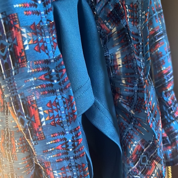 Aqua x Pendleton Womens Size M Smocked Waist V-Neck Mini Dress - Picture 7 of 9